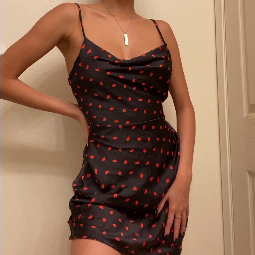 little lies slip cowl neck dress